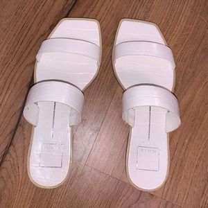 Dolce Vita Croc Embossed Isaac Sandal - White